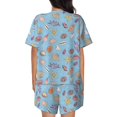 thumbnail image 4 of Womens Pajama Sets With Pocket, Conch Shells Print No.904 Lounge Sets Short Sleeve Sleepwear PJ Sets for Women, 4 of 6