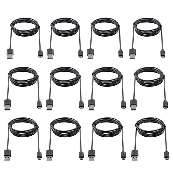 Cable micro USB Smays, cable de carga de 1 m, paquete de 12 unidades, color negro