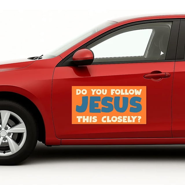 Do You Follow Jesus This Car Magnet Sign by DC | Flexible Car Magnetic Sheets with Adhesive Backing | 12"x36" Bumper Magnet Sticker for Vehicles, Trucks & Business Advertising Signs 2 PC | USA Made