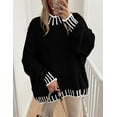 thumbnail image 6 of PRETTYGARDEN Women's Winter Oversized Pullover Sweaters Long Sleeve Mock Neck Chunky Knit Slouchy Jumper Tops, 6 of 10