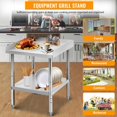 thumbnail image 4 of 30 In x30 In x30 In Stainless Steel Grill and Equipment Stand - NSF-Certified Heavy-Duty Prep Table with Adjustable Legs and 2 In Edge Baffle, 4 of 7