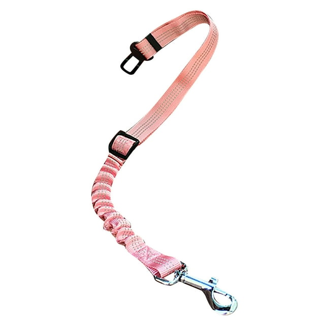 Secure Adjustable Pet Vehicle Belt with Elastic Reflective Bungee Leash for Travel Comfort
