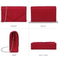 thumbnail image 7 of mirlewaiy Women's Evening Bag Pleated Envelope Clutch Handbag Wedding Party Bridal Purse-velvet Red, 7 of 7