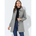 thumbnail image 2 of INSPIRE CHIC Manteau Long d'Hiver pour Femme à Col Peter Pan, à Simple Boutonnage, Gris Uni, TP, 2 of 5