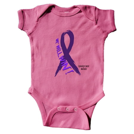 

Inktastic We Will Win Against Gynecologic Cancer Ribbon Gift Baby Boy or Baby Girl Bodysuit