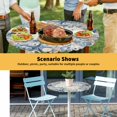 thumbnail image 6 of Elastic Fitted Round Tablecloth, Blue Coastal Waterproof Stretch Table Cover for 55"-60" Tables, Summer Beach Starfish Nautical Eucalyptus Retro Washable Outdoor Tablecloths for Patio, Picnic, 6 of 9