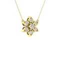 thumbnail image 3 of Araiya Fine Jewelry 14K Yellow Gold Lab-Grown Diamond Flower Pendant for Women with Gold Plated Silver Cable Chain Necklace (1/4 cttw, VS1 Clarity, D-F Color) 18inch, 3 of 5