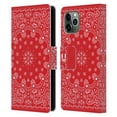 thumbnail image 1 of Head Case Designs Classic Paisley Bandana Red Leather Book Wallet Case Cover Compatible with Apple iPhone 11 Pro, 1 of 6