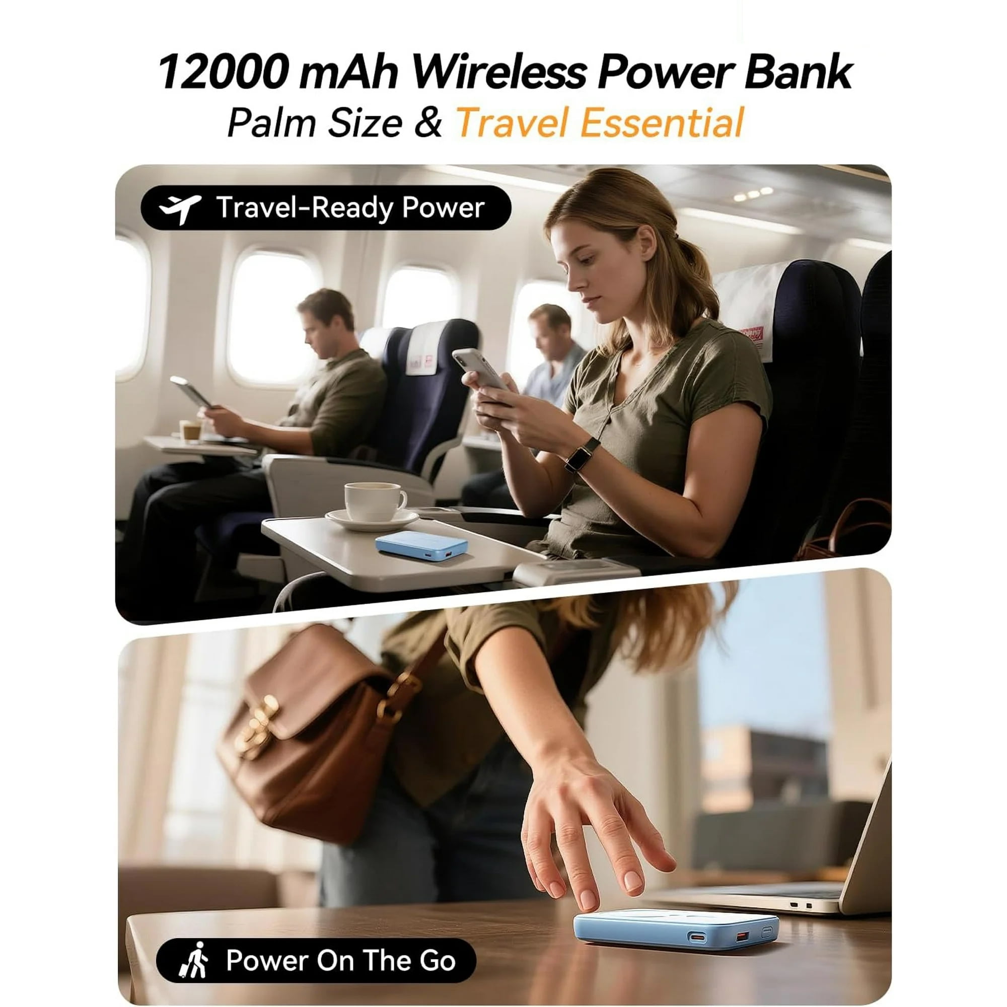 Magnetic Wireless Portable Charger, 12000mAh Power Bank, Fast Charging Battery Pack Compatible for iPhone 17/16/15/14/13, Darkblue