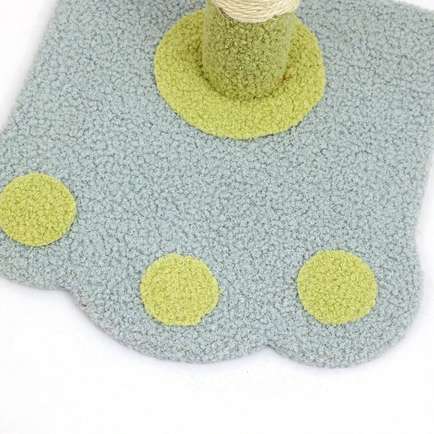 Cat Scratching Tower, Cute Paw  Flower Design Post with Pom Ball Toy, Soft Carpet Base (Pink)