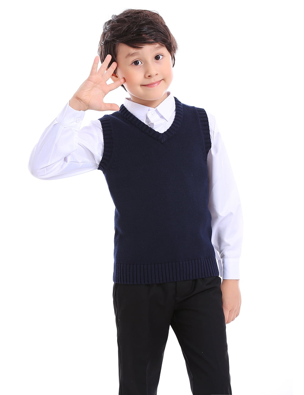 boys black sweater vest