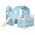 thumbnail image 6 of Full Size Loft Bed with Slide Pink Tent and Tower - Blue, 6 of 9