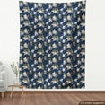 thumbnail image 4 of Ambesonne Navy Blue Fabric by the Yard Upholstery, Exotic Plants and Foliage, 2 Yards, Indigo Multicolor, 4 of 5