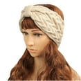 thumbnail image 4 of Njoeus Women Winter Headbands Ear Warmer Knit Soft Fleece Elastic Headband Chunky Turban Head Wrap Hairband, 4 of 5