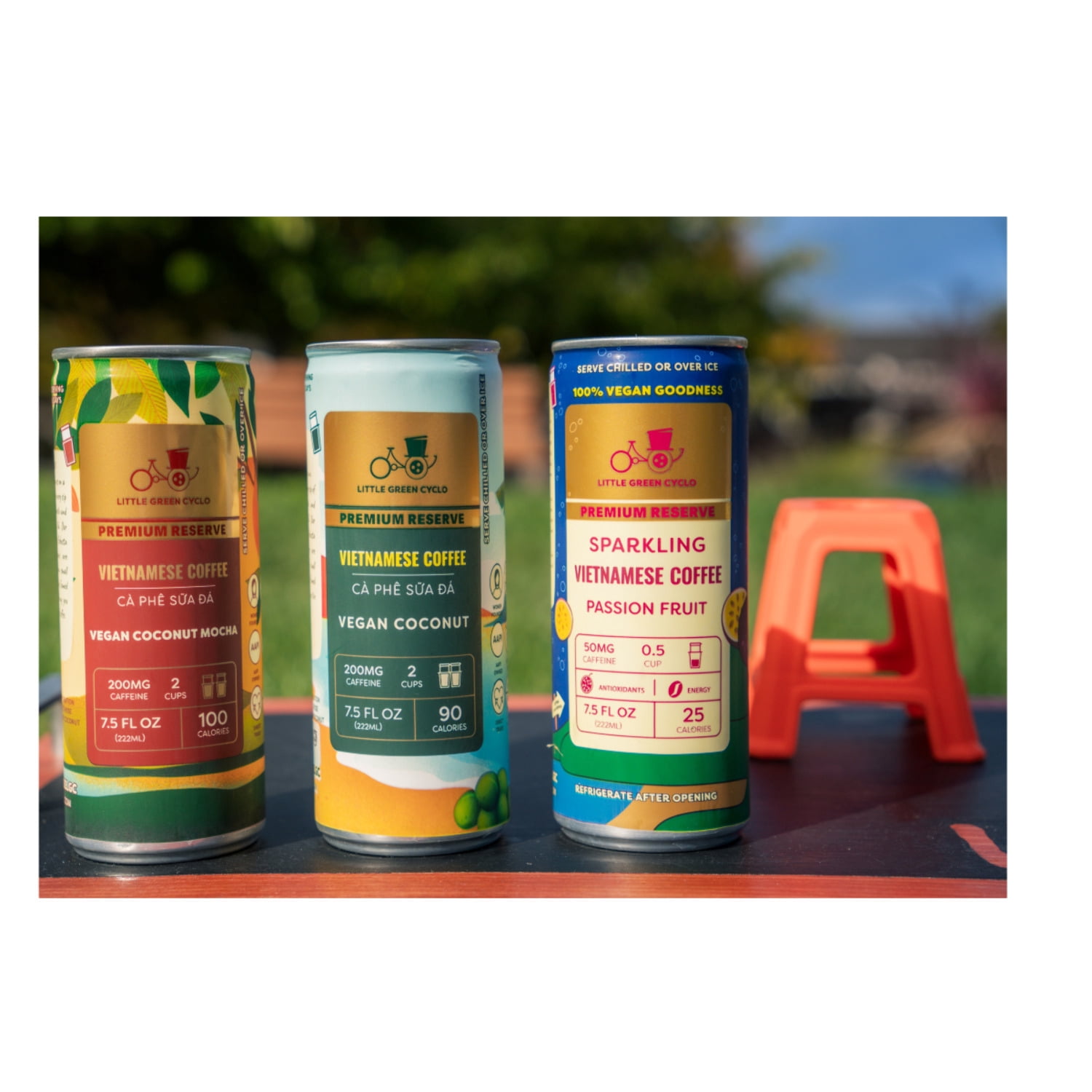Little Green Cyclo Vietnamese Coffee Vegan Variety Pack (Coconut, Mocha, & Passion Fruit), Plant Based, Ready-to-Drink, 12 Cans, 7.5 oz Each