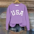 thumbnail image 4 of Girls USA Graphic Oversized Sweatshirts Letter Print Crewneck Long Sleeve Casual Loose Pullover Tops, 4 of 7