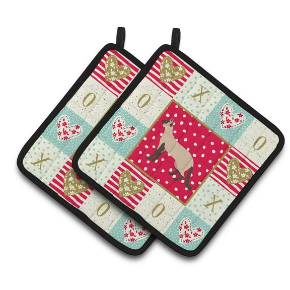 Colorpoint Longhair #3 Cat Love Pair of Pot Holders