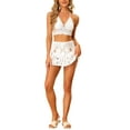 thumbnail image 2 of INSPIRAR CHIC Conjunto de Bikini de 2 Piezas para Mujeres Top Cami Cortado Falda Mini Verano Playa Conjuntos de Tejido de Croché XL Blanco, 2 of 6