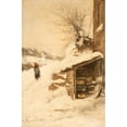 thumbnail image 2 of Henri Joseph Marcette 13x18 Gold Ornate Wood Frame and Double Matted Museum Art Print Titled - Peasant Woman in Snowy Landscape (1872), 2 of 4