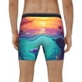 thumbnail image 4 of Rateoe Hawaiian Island Dolphin Print Men’s Underwear Boxer Briefs Soft Comfortable Underwear Boxer Briefs, Long Leg Briefs,Anti-chafing Boxer Briefs, 4 of 7