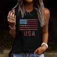 thumbnail image 2 of Lydpxz Womens 4th of July Tank Tops Plus Size Patriotic American Flag Print Tees Loose Fit Sleeveless T Shirts Camisole Comfy Round Neck Tanks, 2 of 5