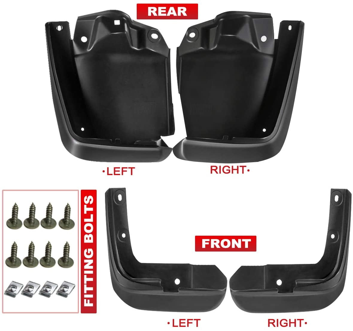 FINFAUTO Mud Flap Splash Guard Fits for 2012-2015 H-onda Civic Mudflaps Universal FINFAUTO Mud Flap Splash Guard Fits for 2012-2015 H-onda Civic Mudflaps Universal