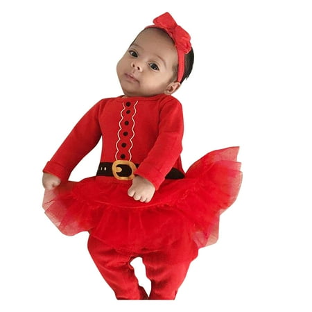 

Outfits for Baby Toddler Girls Girls Boys Deer Tulle Romper Jumpsuit Playsuit Christmas Xmas Clothes Outfits For 0-6 Months