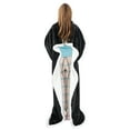 thumbnail image 3 of Catalonia Sherpa Wearable Blanket with Sleeves & Foot Pockets for Adult Women Men, Comfy Snuggle Wrap Sleeved Throw Blanket Robe, Gift Idea, Black, 75" x 53", 3 of 8