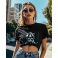 thumbnail image 4 of T Shirts for Women Short Sleeve Cotton Crewneck T-Shirt, Hippo Spaceship Funny Animal Tee Tops Casual Basic T-Shirts, XS-5XL Black 4XL, 4 of 7