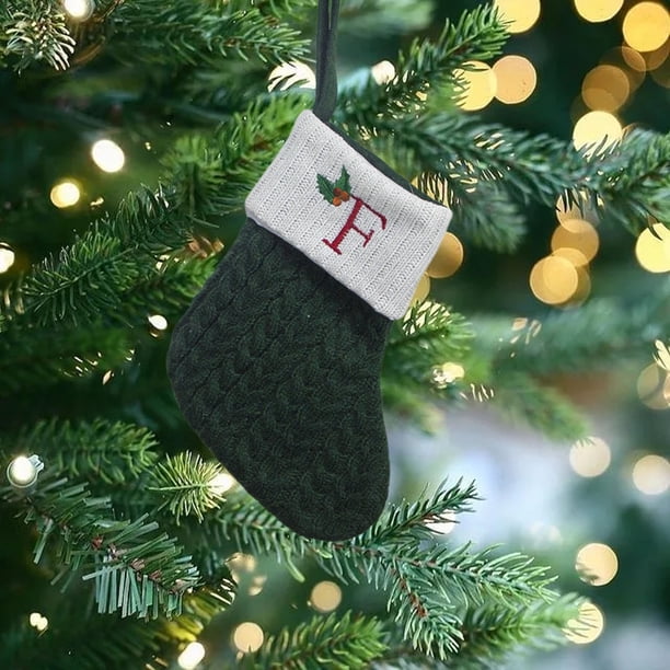 Christmas Large Letters Christmas Stockings Cute Striped Christmas Tree Pendant Holiday Decorations