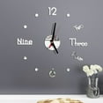 thumbnail image 1 of Agiferg DIY Wall Clock 3D Mirror Surface Sticker Home Office Decor Clock, 1 of 4