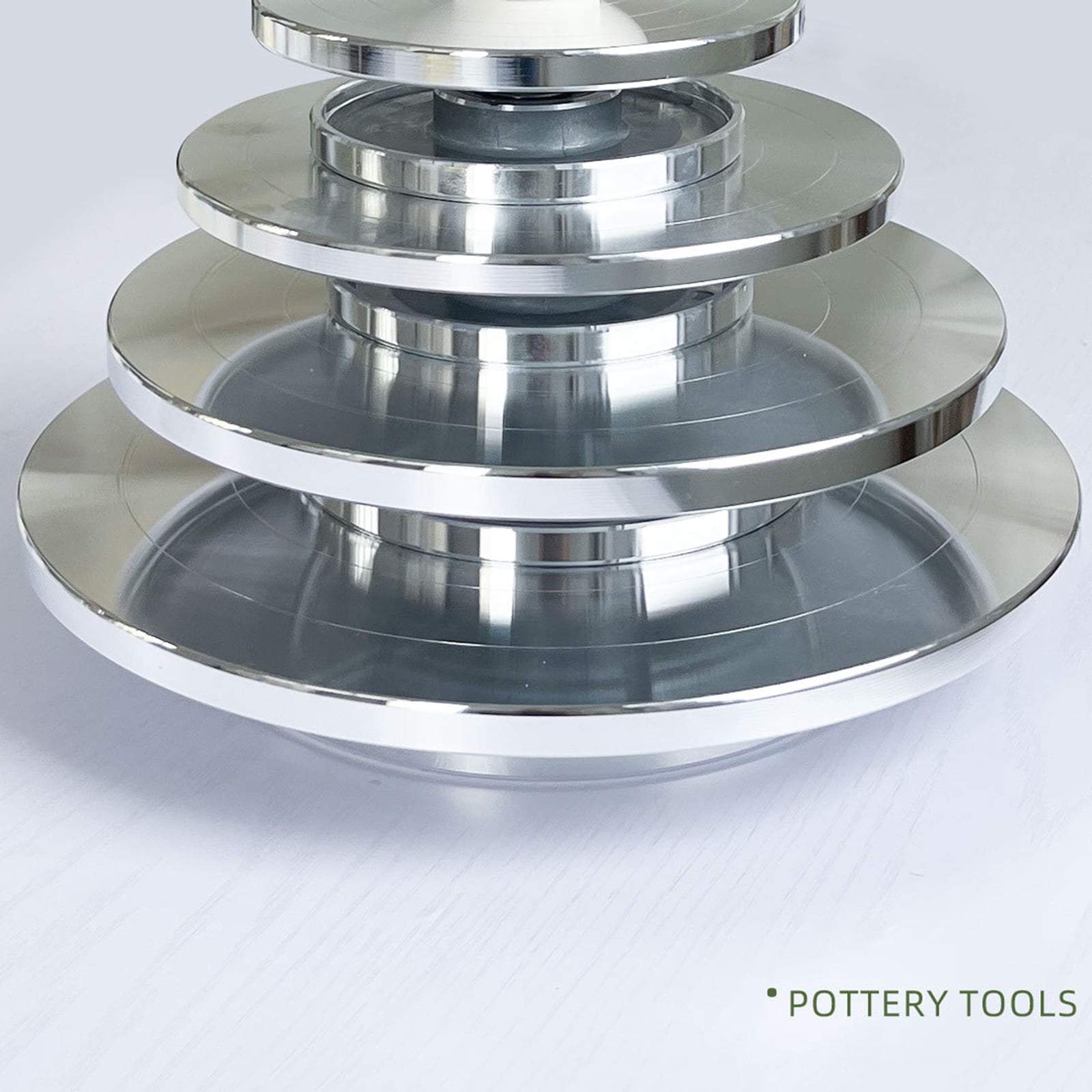 6/8/10/12in Turntable Sculpting Wheel Double-Sided Pottery Turnable Wheel for Cake Decorating Painting Crafting Projects