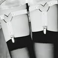 thumbnail image 2 of Elastic Heart Leather Suspender | Punk Garter Belts for Women | Sexy Elastic Waist Suspenders | Fashion Leather Garter with Heart Design(White), 2 of 6
