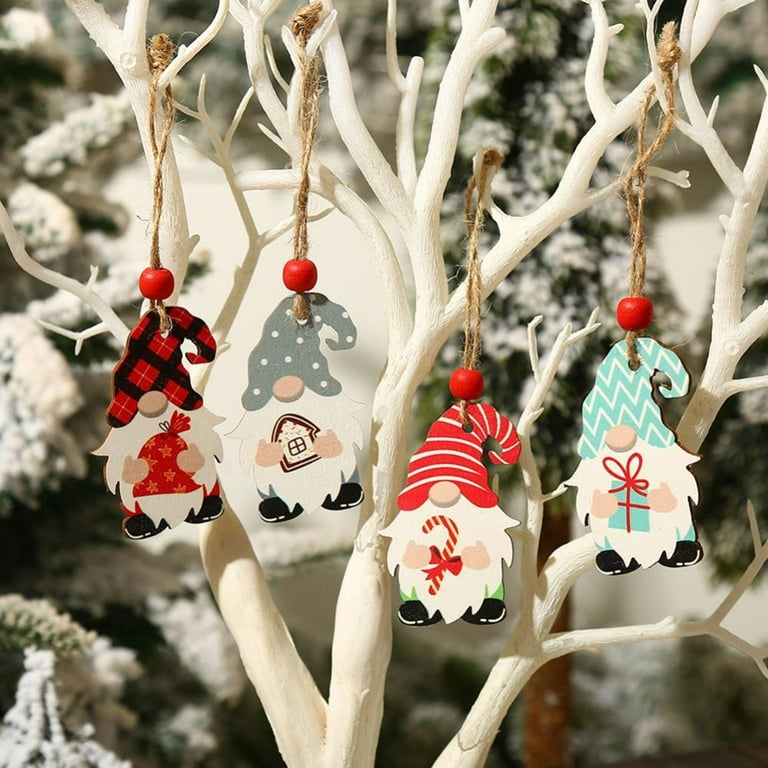 4pcs Mini Christmas Ornaments Set for Mini Christmas Tree Decorations Small Tree Resin Miniature Ornaments for Christmas Craft Supplies Tiny Santa