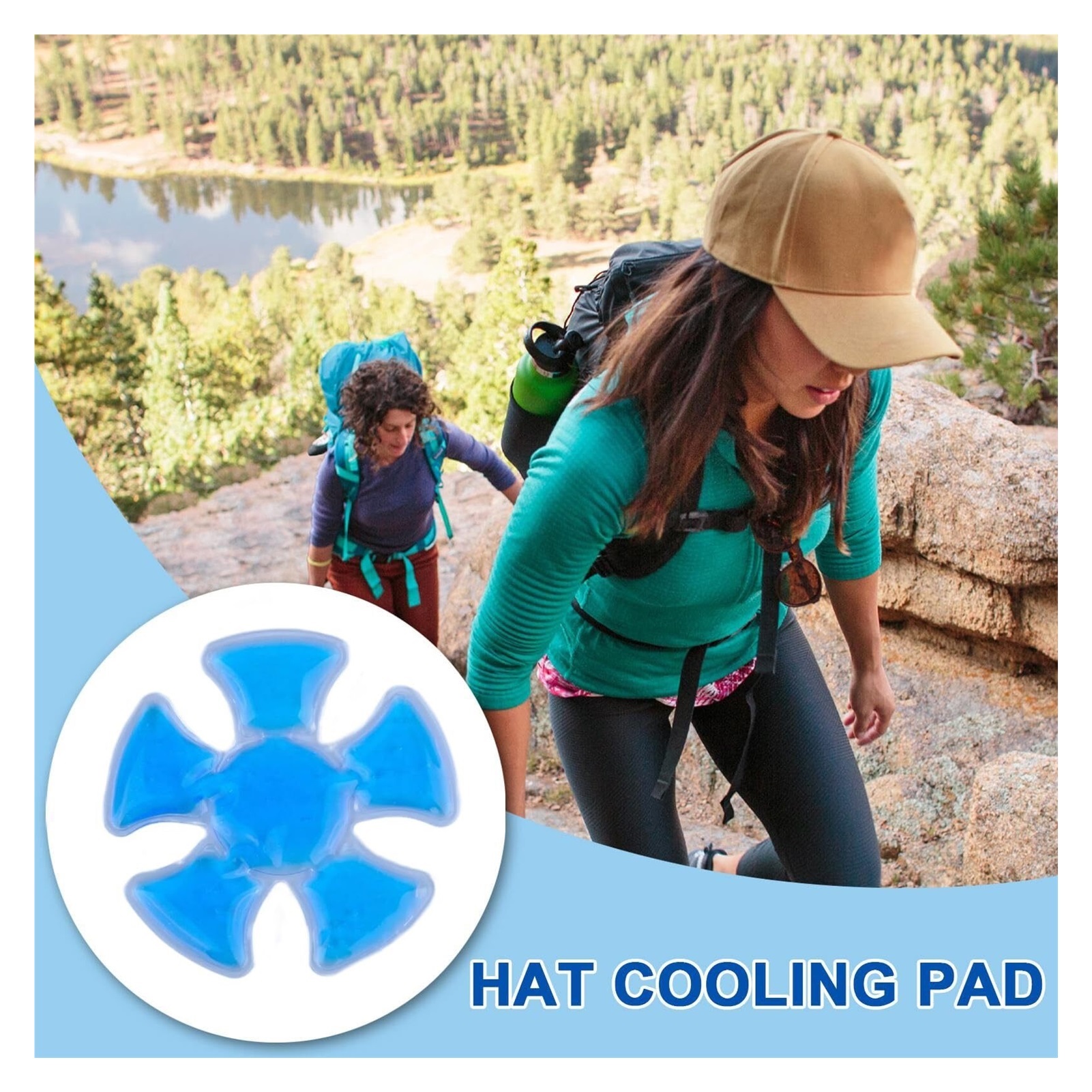 3PCS Ice Pack for Hat,Breathable Hat Packs Insert, Reusable Cooling Gel Packs for Hat,for Camping