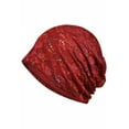 thumbnail image 5 of Women's Slouchy, Yoga Beanie, Bonnet, Turban, Chemo Hat, Running Cap for Teens, Adults ( Red ), 5 of 5