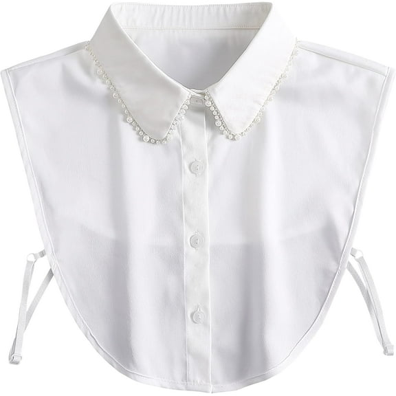 YooGuoGuo Rhinestone Fake Collar Detachable Dickey Collar Blouse Half Shirts Peter Pan Faux False Collar for Women