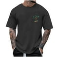 thumbnail image 2 of Fnnxeal Big and Tall Men's 4XL Dark Gray Palm Tree Graphic Tee - Oversized Stretchy Polyester, Beach Casual Shirt, Trendy Vacation Wear, 2 of 4