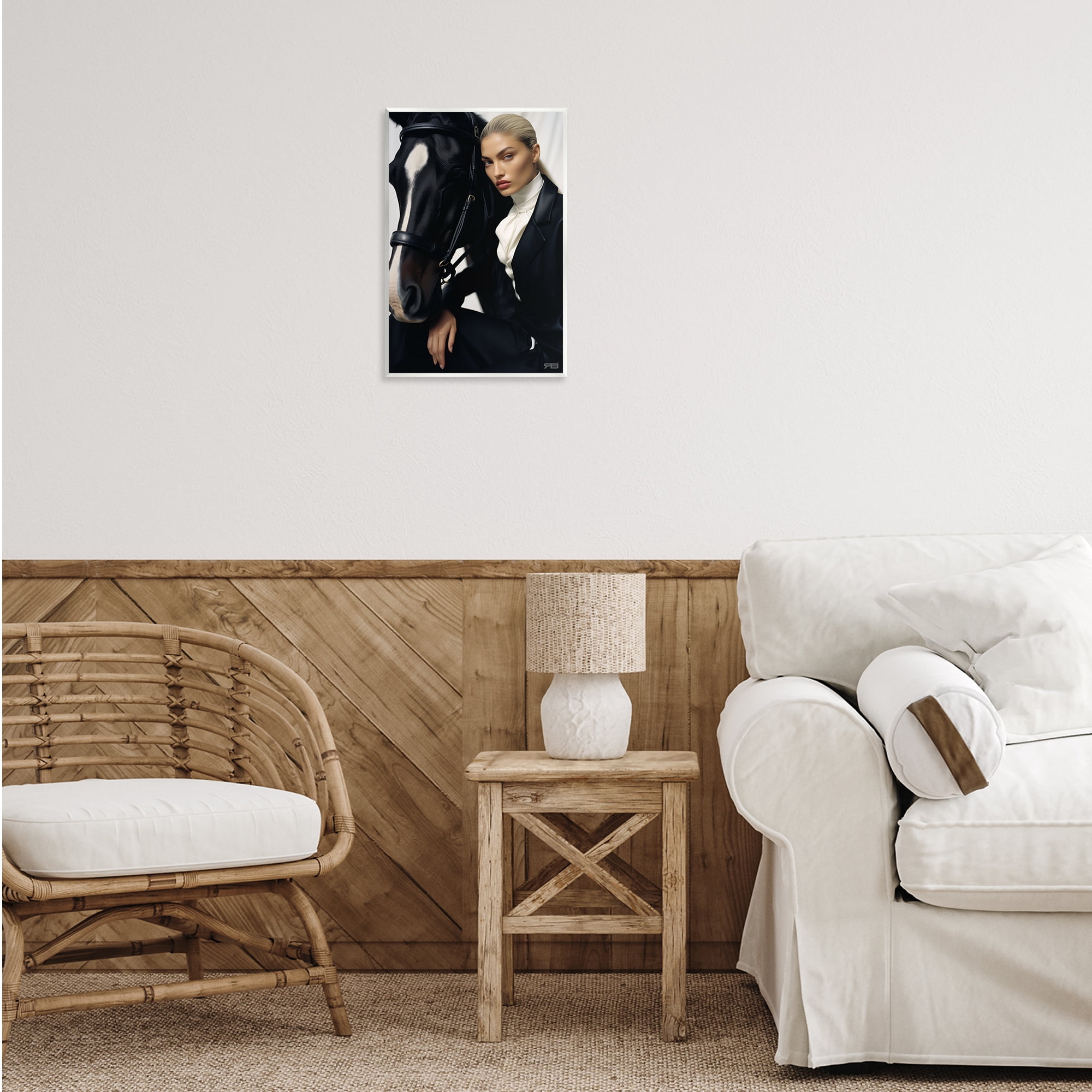 Stupell Industries Fashionable Equestrian Girl People Painting Unframed Art Print Wall Art, 13 x 19