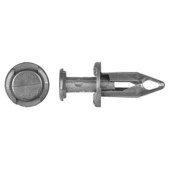 Push-In Rivet, Dome Head, 8 mm Dia., 20 mm L, Nylon Body, 25 PK
