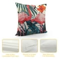thumbnail image 4 of Fenyluxe Pink Flamingo Throw Pillow Covers Tropical Palm Leaves Flower Decorative Throw Pillowcase Square Cushion Case Sofa Case for Bedroom Livingroom Decor 22x22in, 4 of 5