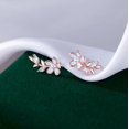 thumbnail image 4 of Faty-T Solid 925 Sterling Silver Flower Stud Earrings for Women Teens CZ Leaf Post Stud Earrings Pearl Flower Studs, 4 of 6