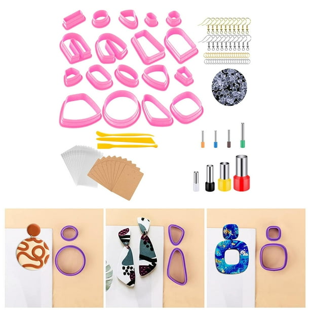 Cortador de Arcilla Polimérica, Suministros de Arte DIY Hecho a Mano con Tarjetas para Pendientes, Ganchos para Pendientes, Anillos de Salto, Molde Pa Rosa Baoblaze cortadores de arcilla polimérica
