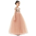 thumbnail image 2 of Ekidsbridal Sequins V-Back Cap Sleeves Formal Flower Girl Dress for Pageants Birthday Party Gowns 323 8, 2 of 6