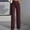 Wine, variant on RYDCOT Wide Leg Pants Women's High Elastic Waisted Temperament Simple Business Work Trousers Long Straight Suit Pants White