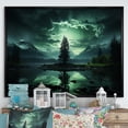 thumbnail image 2 of Designart "Emerald Glow Tree in Northern Lights II" Extra Large Landscapes Framed Wall Art - Country Green Tree Hallway Framed Wall Art Decor, 2 of 7