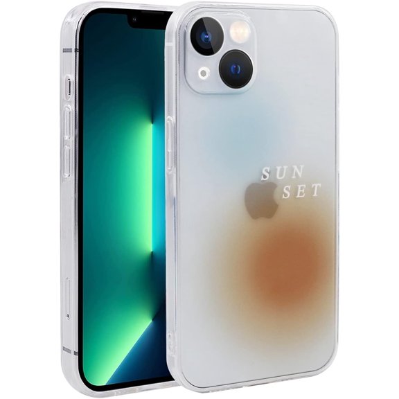 iPhone 13 Case, Simplicity Shockproof TPU Phone Case for iPhone 13 (6.1 inch) Unique Cover for Girls and Women, Orange Glow