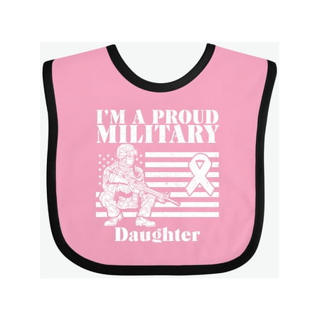

Inktastic Proud Military Daughter Red Friday Gift Baby Girl Bib