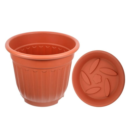 KONTONTY Durable Dark Red Pedestal Planter Resin Flower Urn for Succulents