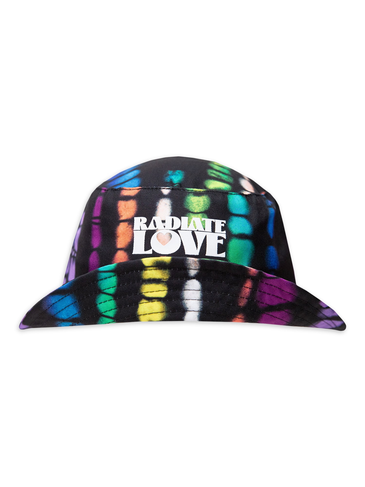 Justice Brand Child Girls Black Tie-Dye Bucket Hat, Radiate Love